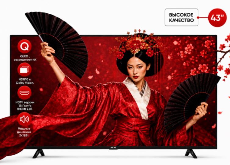 Телевизор Akai TA43BQ900 43" QLED/UHD/SBER Салют