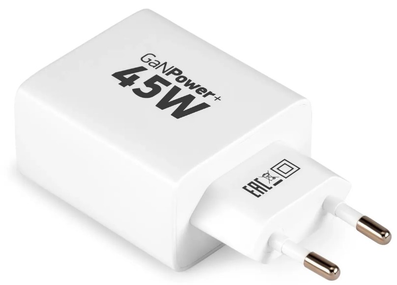 Зарядное устройство сетевое Digma Pro DPW4A 45W 3A (PD+QC) USB-C/USB-A универсальное белый DPW4A5GX11WH