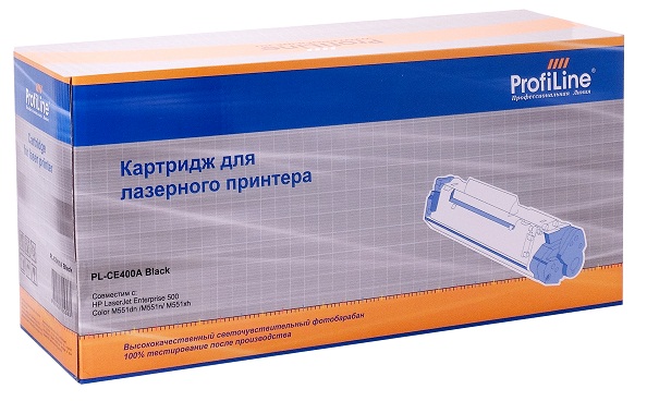 Картридж ProfiLine PL-CE400A-Bk PL-CE400A для принтеров HP Color LaserJet Enterprise M551dn/M551n/M551xh Black 5500 копий ProfiLine PL_CE400A_BK