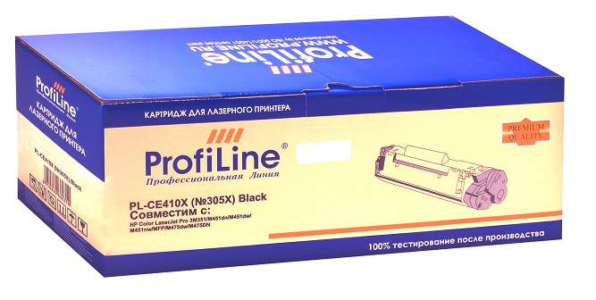 Картридж ProfiLine PL-CE410X  (№305X) для принтеров HP Color LaserJet Pro 3M351/M451dn/M451dw/M451nw/MFP/M475dw/M475DN Black 4000 копий ProfiLine PL_CE410X_BK