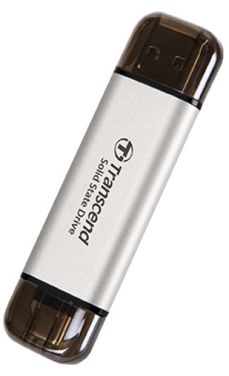 Внешний SSD USB 3.2 Gen 2 Type-C Transcend TS512GESD310S ESD310S 512GB Type C/А 1050/950MB/s серебристый