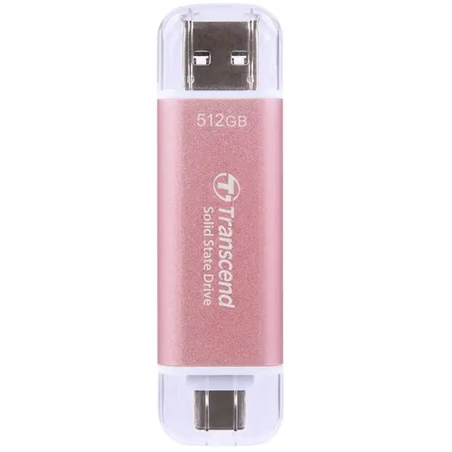 Внешний SSD USB-C/USB-A Transcend TS512GESD310P 512GB, розовый