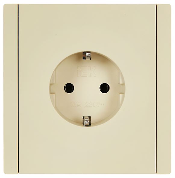Розетка с заземлением IEK FP-R11-16-K10 FORTE&PIANO без защитных шторок в/к 16А FP416 ваниль