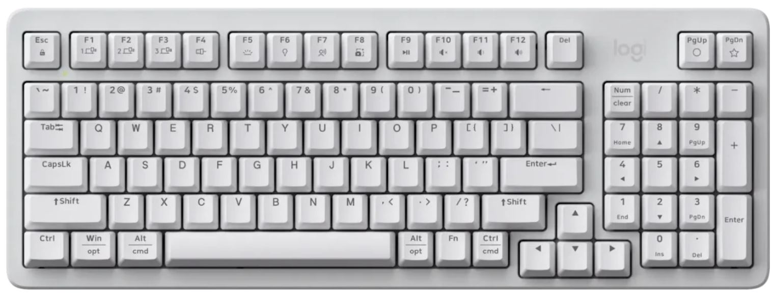 Клавиатура Logitech K868 920-013913 механическая, белый, USB, BT/Radio
