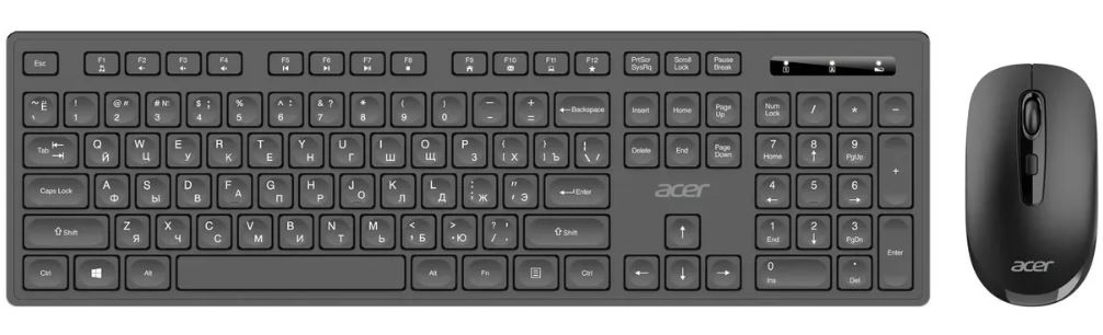 Клавиатура и мышь беспроводной комплект Acer OCC503 ZL.ACC11.00K клав:черная мышь:черная USB беспроводная Multimedia
