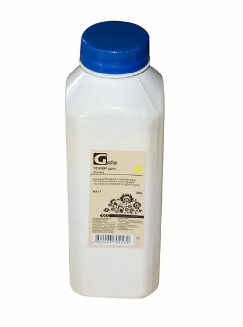 Тонер GalaPrint GP_TNR_U_K411_Y_200_P GP-TK-540/550/560/570/580/590/895/5140/5150/5160/5220/5230/5240/5270/5280/5290/8115 для принтеров Kyocera Mita F