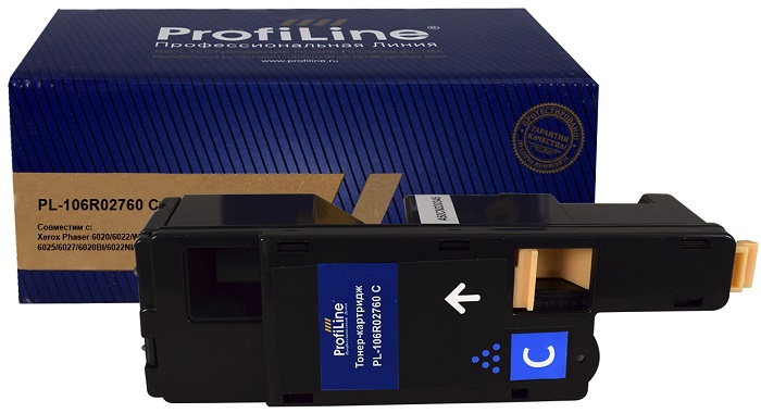 Картридж ProfiLine PL_106R02760_C для принтеров Xerox Phaser 6020/6022/WorkCentre 6025/6027/6020BI/6022NI/6025BI/6027NI Cyan 1000 копий