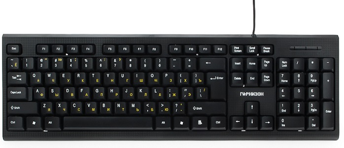 Клавиатура Гарнизон GK-120 черная, USB, поверхность- карбон Garnizon