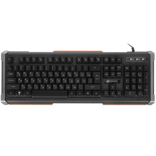 Клавиатура Oklick 717G black death черный/серый usb multimedia for gamer led Oklick 476395