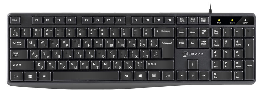 Клавиатура Oklick 145M черный USB Multimedia (1659983) OKLICK 1659983