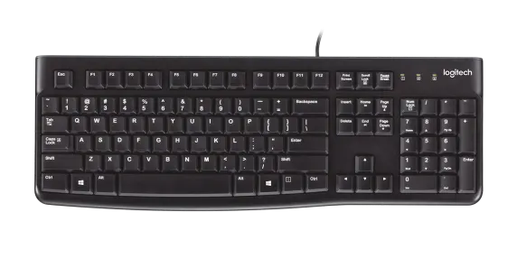 Клавиатура проводная Logitech K120 черная, 920-002583 (Гравировка)