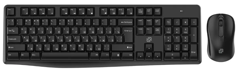 Клавиатура и мышь Wireless Oklick S260W 2066170 клав: черная, мышь: черная, USB Multimedia