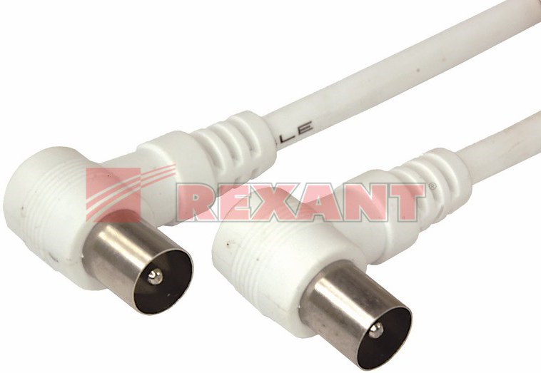 Кабель Rexant 18-0112 TV Plug - TV Plug, 1.5м, угловой, белый