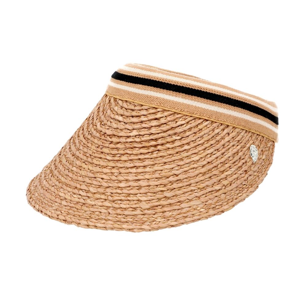 Кепка-визор Helen Kaminski Bianca 8 Nubs Черная в полоску HAT52203 NUBS beige TrendMecca Watches