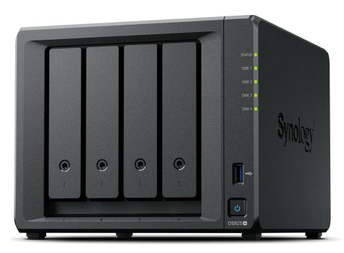 Сетевое хранилище Synology DS925+ 4x3.5/2.5" HDD/SSD SATA (2xNVMe), RAID JBOD/0/1/5/6/10, 2xRJ-45 2.5GbE LAN, 2xUSB3.2Gen1, без HDD