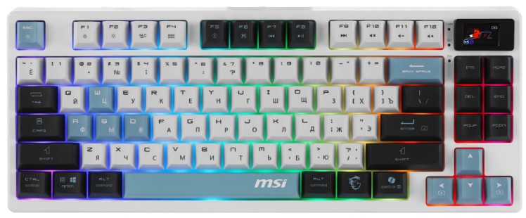 Клавиатура Wireless MSI FORGE GK600 TKL S11-43RUP01-HH9 Mechanical Linear Switches, RGB LED, 4000mA/h, Sky