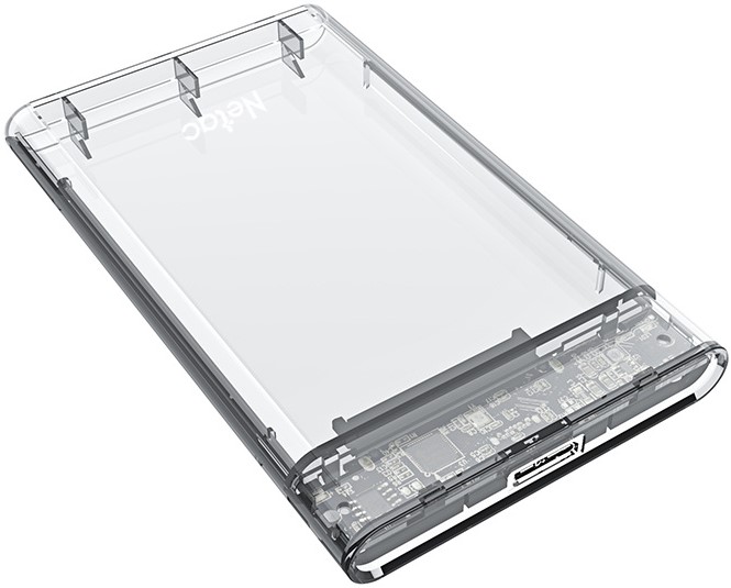 Внешний корпус Netac NT07WH11-30B0 WH11 для HDD/SSD 2.5" SATA -> USB3.0 прозрачный, A to B cable