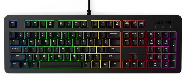 Клавиатура Lenovo Legion K310 RGB GY41N91872 черная USB Multimedia for gamer LED кабель 1.8м (2101060)