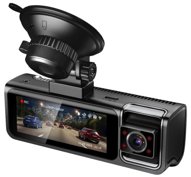 Видеорегистратор автомобильный TrendVision PHANTOM 3CH GPS черный 1440x2560 1440p 170гр. GPS SA230D (2153443)