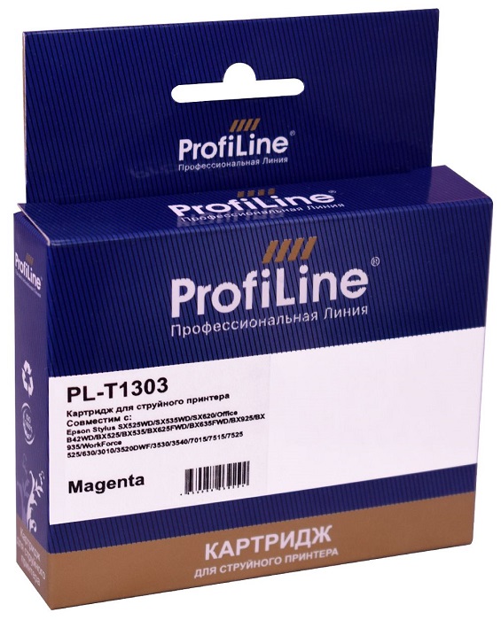 Картридж ProfiLine PL_T1303_M струйный для принтеров Epson Stylus SX525WD/SX535WD/Stylus Office B42WD/BX625FWD/WorkForce 3520DWF/7015/7515/7525 с черн