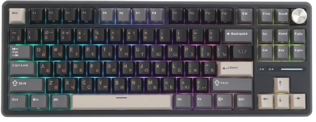 Клавиатура проводная Royal Kludge RK R87 Pro 6977576550724 87 клавиш, цвет Phantom
