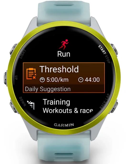 Часы Garmin Forerunner 570 010-02971-01 47мм 1.4" AMOLED корп.золото белое рем.бирюзовый разм.брасл.:135-205мм