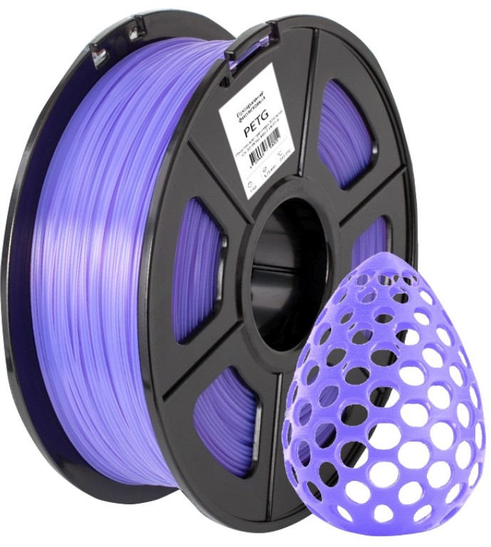 Пластик для принтера 3D PETG Cactus CS-3D-PETG-1KG-T-PURPLE D1.75ММ 1КГ L316М 1ЦВ.