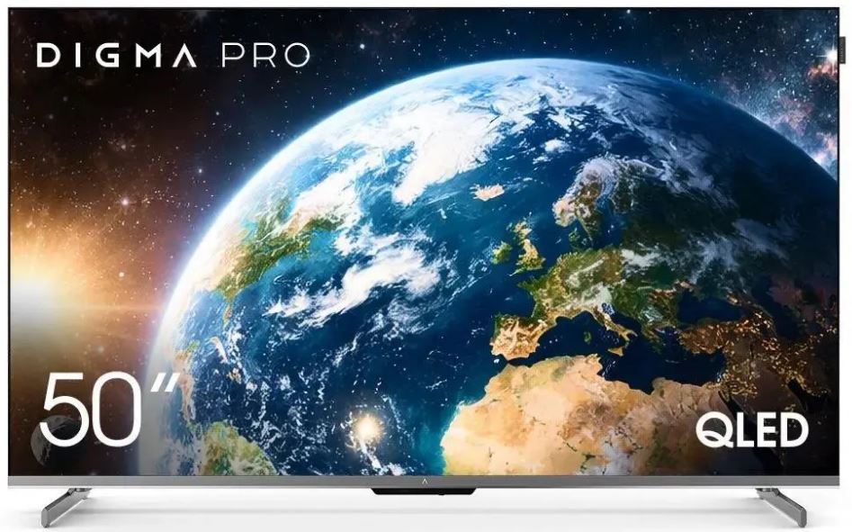 Телевизор Digma 2148673 Pro 50" QLED 50D Google TV Frameless черный графит/черный 4K Ultra HD 144Hz MEMC DVB-T DVB-T2 DVB-C DVB-S DVB-S2 USB WiFi Smar
