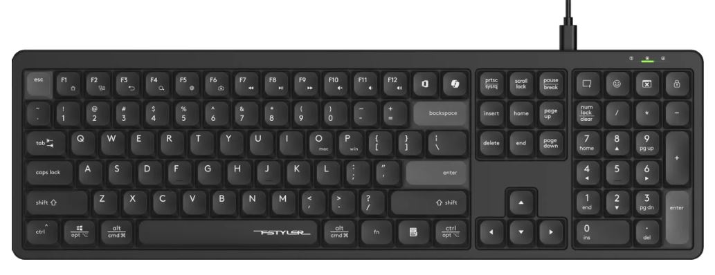 Клавиатура A4Tech FX55 черный USB slim Multimedia кабель 1.5м 2164108