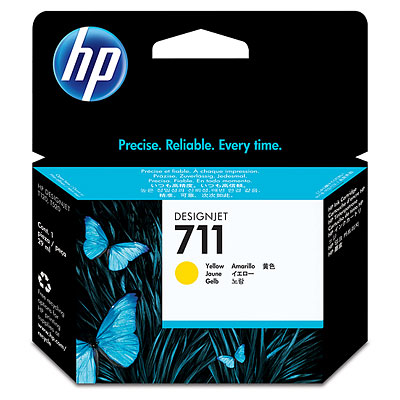 Картридж HP CZ132A №711 для принтеров HP Designjet T120, T520, T525, желтый, 29мл