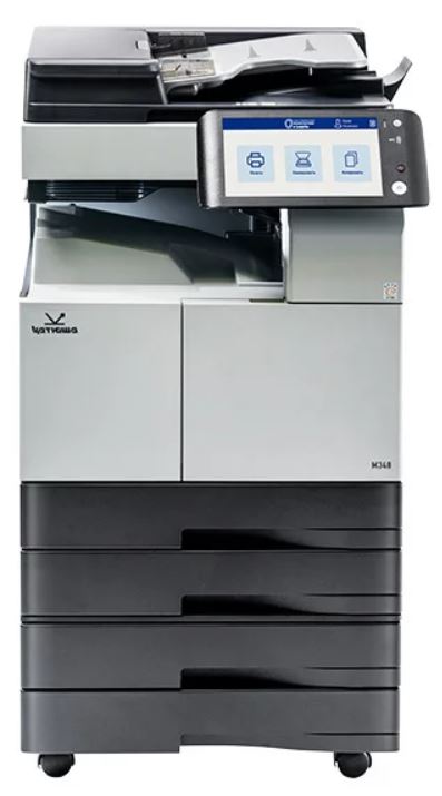 МФУ Катюша M348P А3, 48 стр/мин., 1200 dpi. 2GB, Ethernet, USB, USB-host, PS3, PCL, PDF. ADF 90 л, тонер на 20К (российская версия)