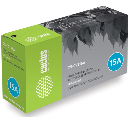 Картридж Cactus CS-C7115A для принтеров HP LaserJet 1000/ 1005/ 1200/ 1220/ 3300/ 3380. 2500 стр. CS-C7115AS