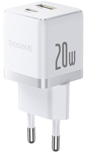 Зарядное устройство сетевое Baseus Palm P10111608213-00 C+U 20W EU Moon White