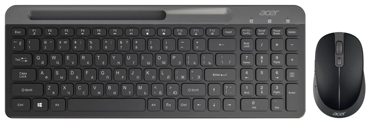 Клавиатура и мышь Wireless Acer OCC402 ZL.ACCCC.018 black, slim Multimedia (2076828)