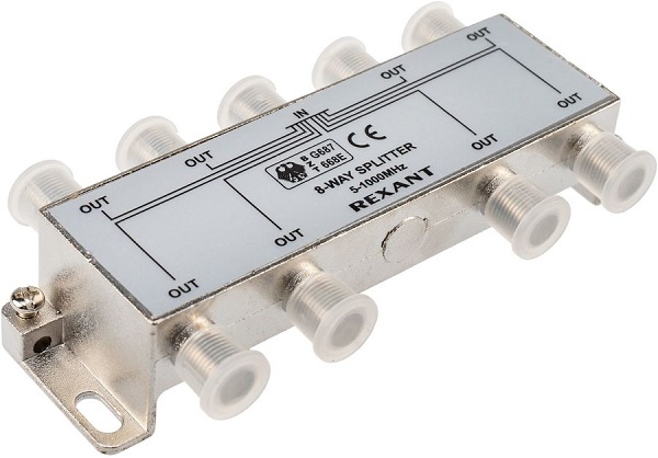 Сплиттер Rexant 05-6005 ТВ х 8 под F разъём 5-1000 МГц