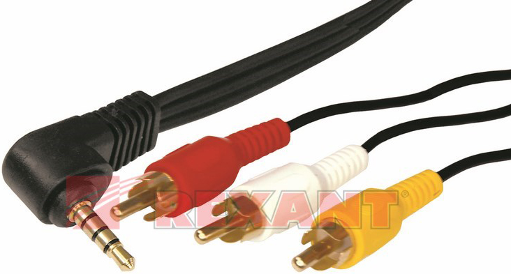 Кабель Rexant 17-4412-4 3.5мм 4C Plug - 3RCA Plug, 1.5м PE (GOLD)