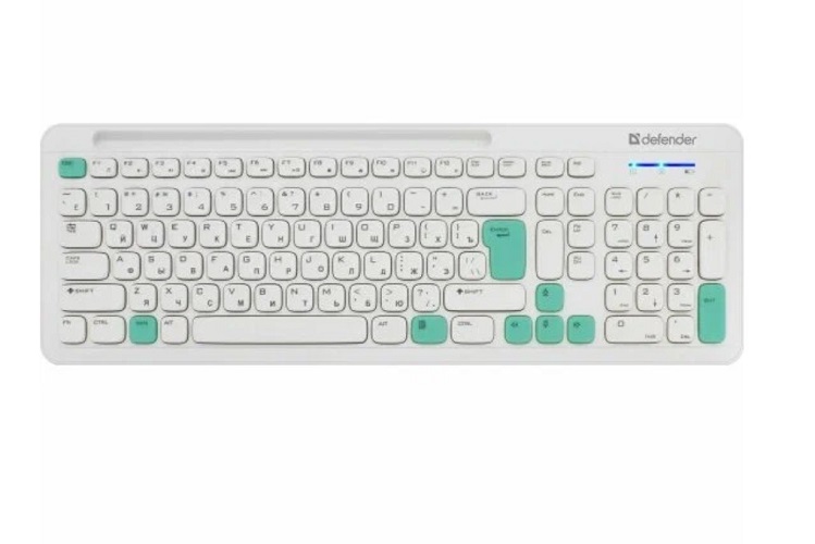 Клавиатура и мышь Wireless Defender Cerrato C-978 RU бело-голубой, полноразмерный 45978