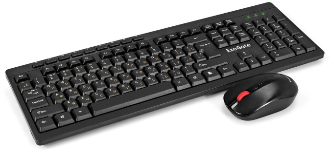 Клавиатура и мышь Wireless Exegate Professional Standard Combo MK260 EX298904RUS (клавиатура 113кл., мышь оптическая 1200dpi, 4 кнопки и колесо прокру