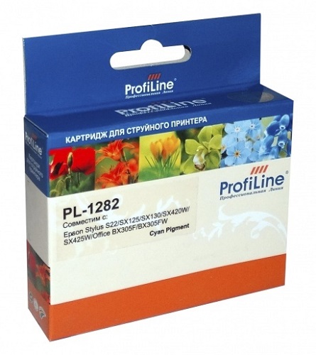 Картридж ProfiLine PL_T1282_C струйный для принтеров Epson Stylus S22/SX125/SX130/SX230/SX235W/SX420W/SX425W/SX430W/SX4356W/SX440W/SX445W/Office BX305