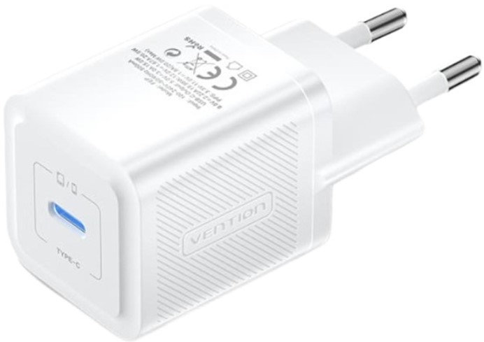 Зарядное устройство сетевое Vention FEPW0-EU Сетевое зарядное устройство Vention на 1 порт USB С GaN 20W Черный