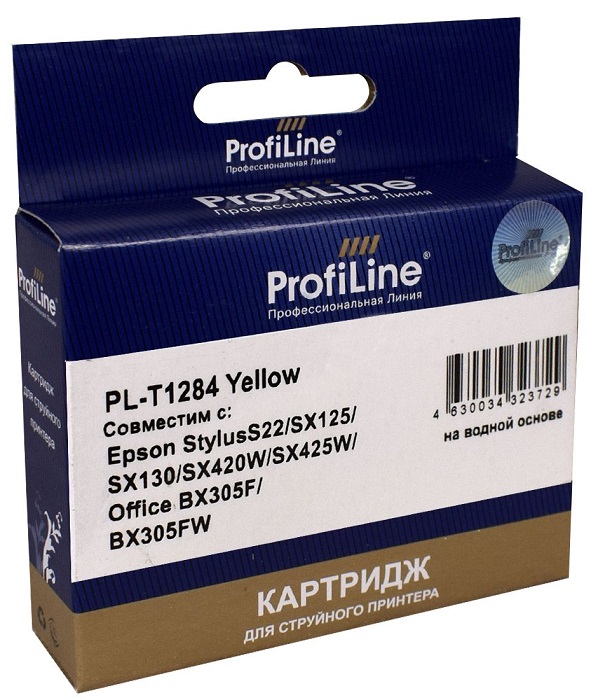 Картридж ProfiLine PL_T1284_Y струйный для принтеров Epson Stylus S22/SX125/SX130/SX230/SX235W/SX420W/SX425W/SX430W/SX4356W/SX440W/SX445W/Office BX305