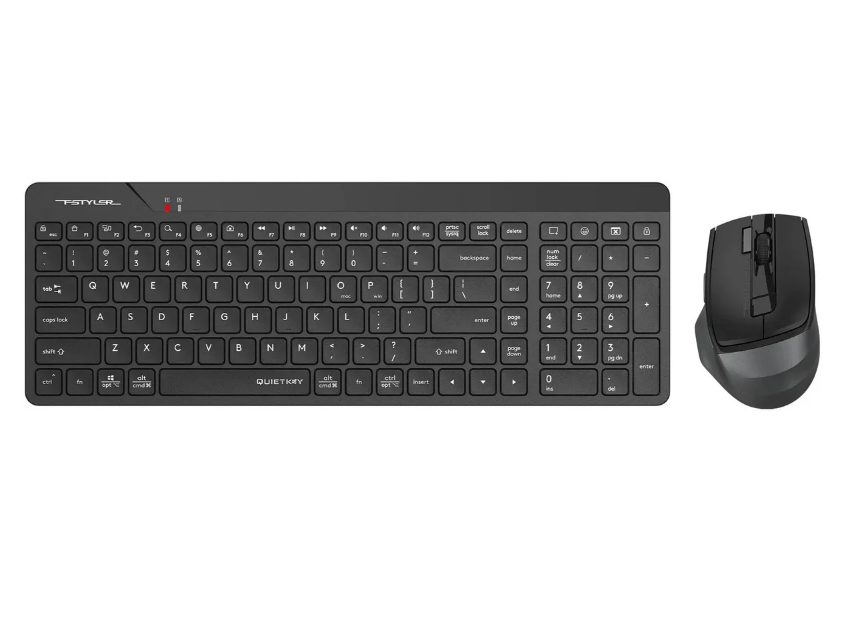 Клавиатура и мышь Wireless A4Tech Fstyler FG2400 Air2 клав: черная, мышь: черная USB slim 2012596 FG2400 AIR2 BLACK
