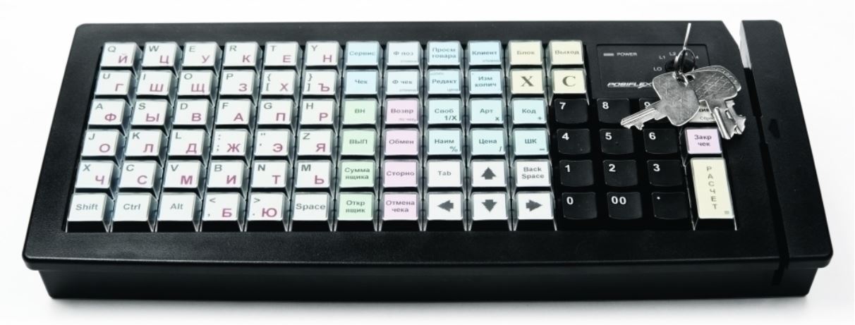 Клавиатура Posiflex 7993 KB-6600U-B, программируемая, черная