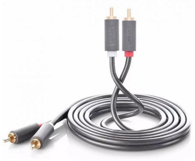 Кабель UGREEN AV104 10520_ 2RCA Male to 2RCA Male Cable. Длина: 5м. Цвет: черный