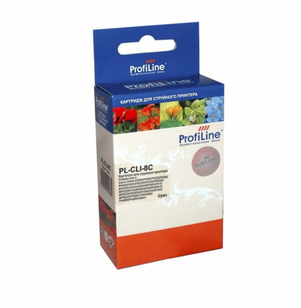 Картридж струйный ProfiLine PL-CLI-8C-C Картридж PL-CLI-8C для принтеров Canon Pixma iP3300/iP6600D/MP950 с чипом Cyan водн ProfiLine PL_CLI-8C_C