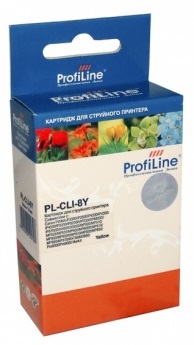 Картридж струйный ProfiLine PL-CLI-8Y Картридж  для принтеров Canon Pixma iP3300/iP6600D/MP950 с чипом Yellow водн ProfiLine PL_CLI-8Y_Y
