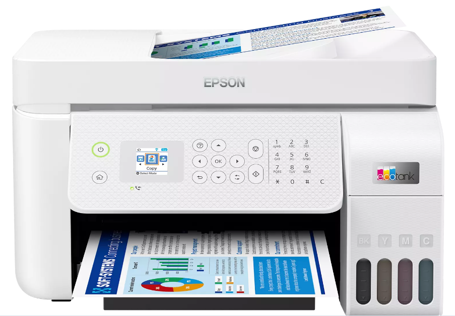 МФУ струйное цветное Epson EcoTank L5296 C11CJ65411 A4, 5760x1440 dpi, ч/б - 33 стр/мин (А4), факс, АПД, Ethernet (RJ-45), USB Type-B, Wi-Fi, СНПЧ