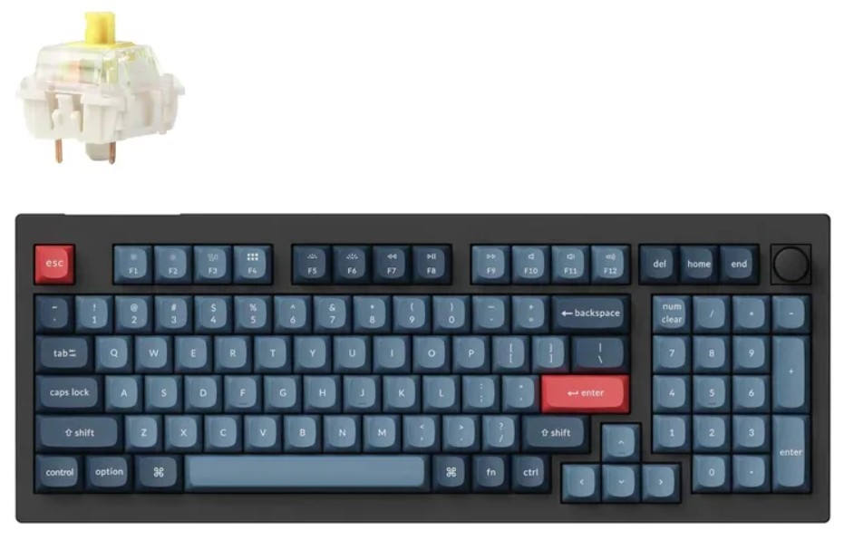Клавиатура Wireless Keychron V5 Max V5M-D4-RU Carbon Black, Banana св.