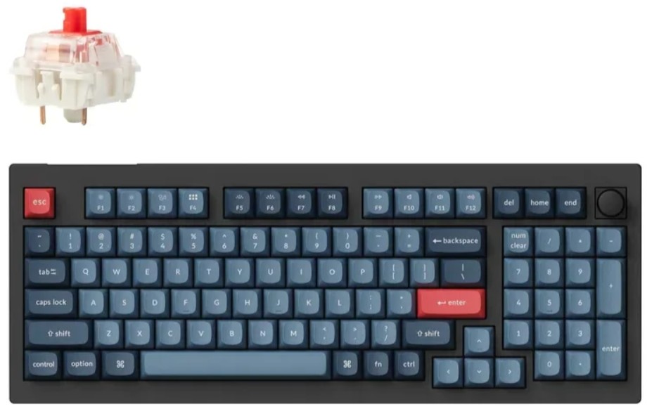Клавиатура Wireless Keychron V5 Max V5M-D1-RU Carbon Black, Red св.