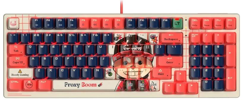 Клавиатура A4Tech Bloody AT98 Proxy Boom механическая бежевый/красный USB for gamer LED (2027358) AT98 beige/red